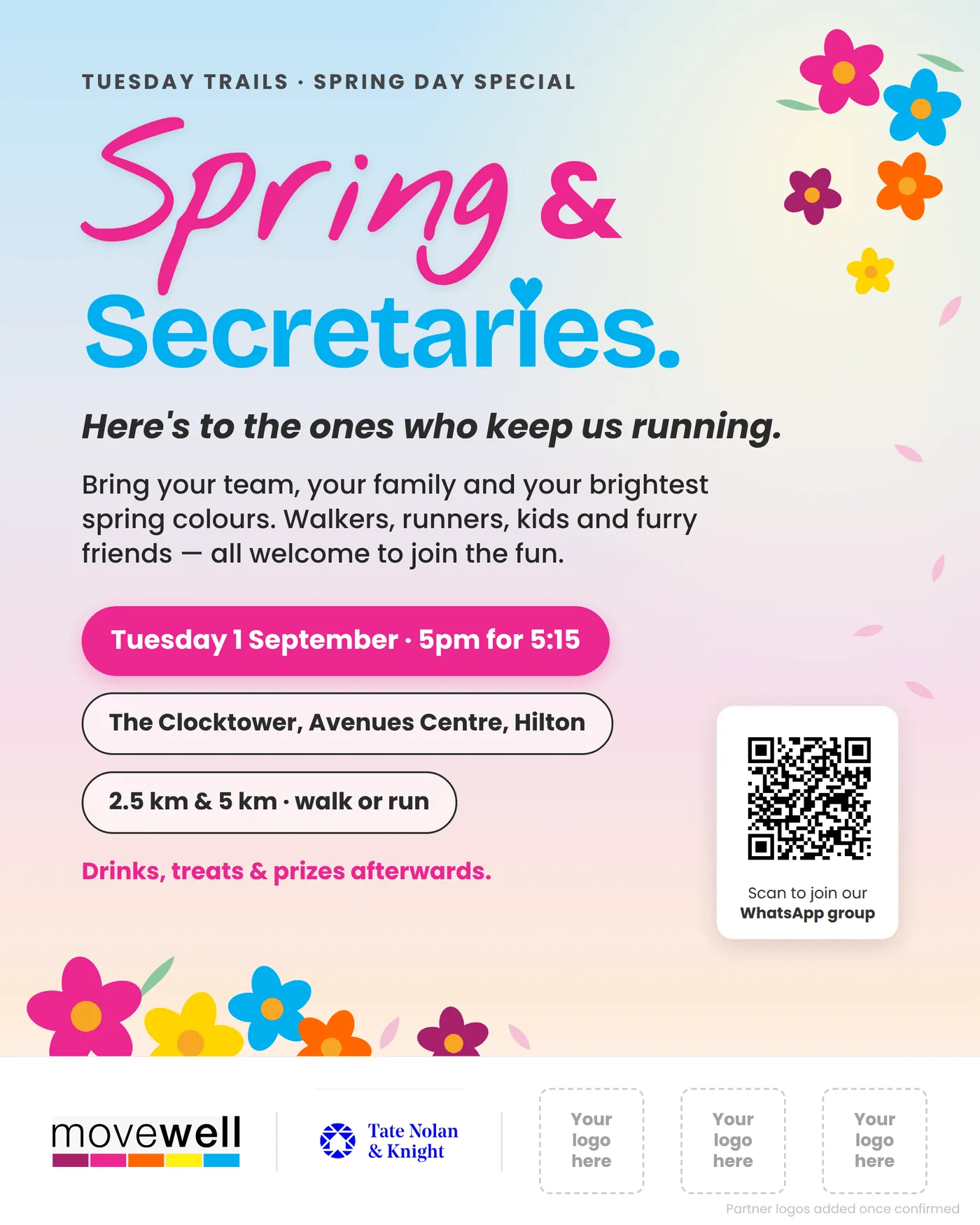 Spring & Secretaries — Tuesday 1 September, The Clocktower, Avenues Centre, Hilton